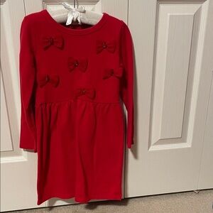 Carter's Vibrant Red Dress with Bow Details